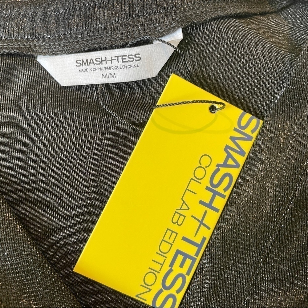 NWT Smash + Tess Shirt Superstar Button Down Metallic Black Sz. M - Picture 10 of 13